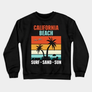 Vintage California Beach Surf Sand Sun California Vacation Crewneck Sweatshirt